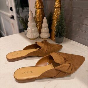 NWOT J. Crew Factory Suede Bow Mules - Size 10